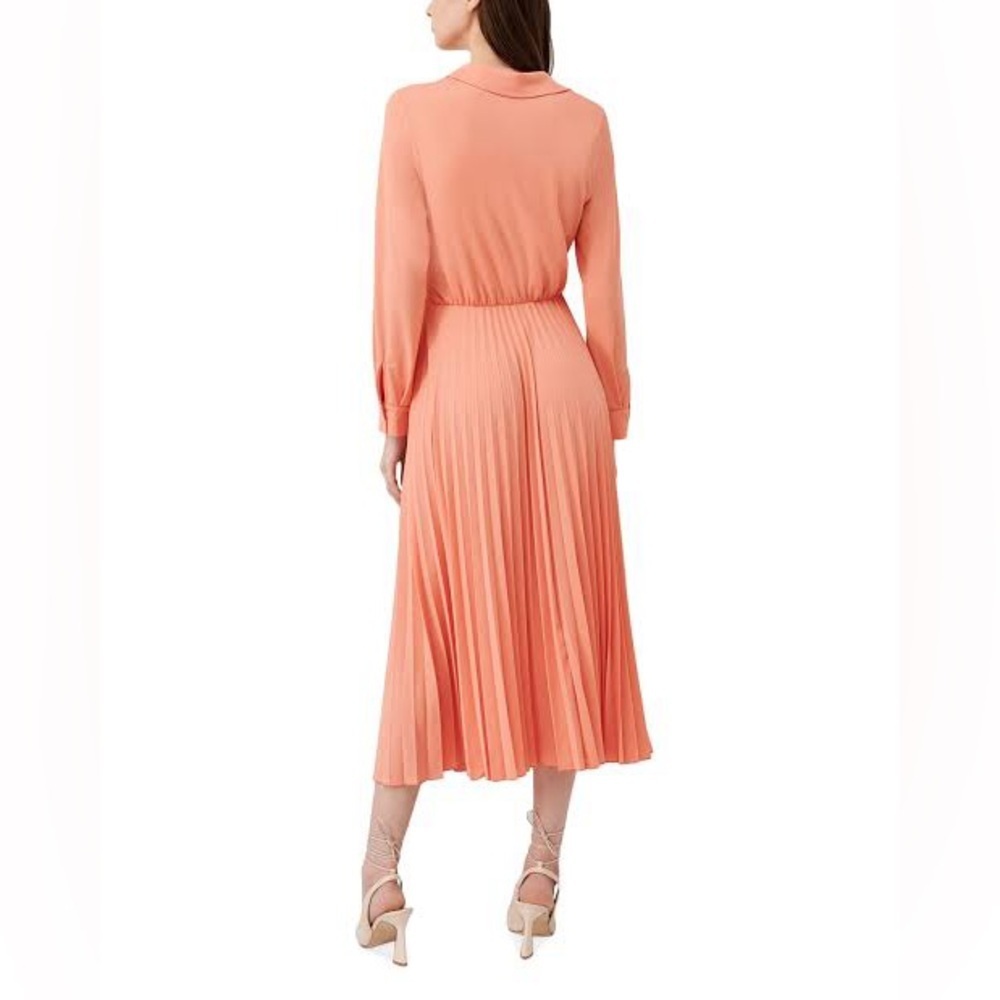 Marella Evelin Crossover Pleated Midi Dress Peach - Picture 4 of 14